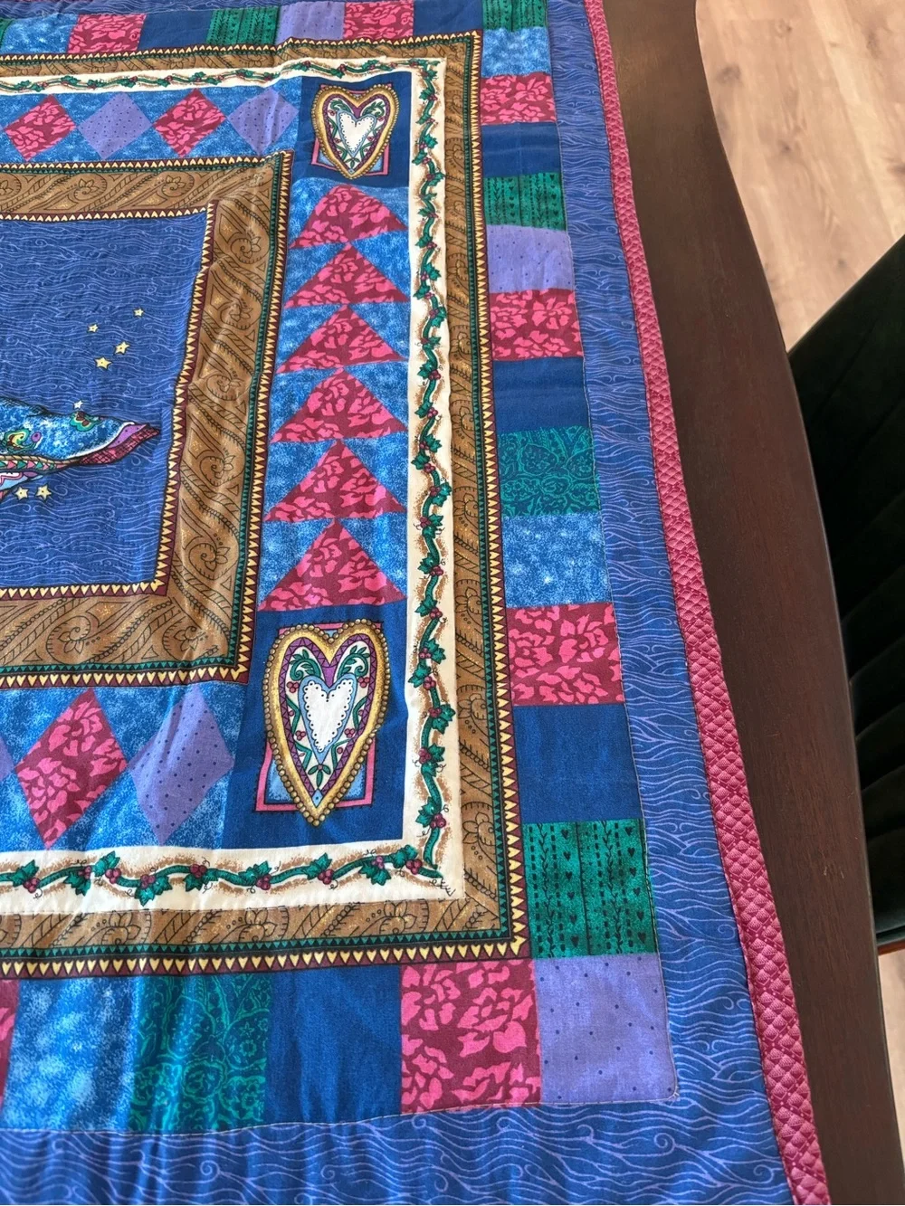 Vintage Y2K Daisy Kingdom Gilded Angel Completed Quilt 1996 Angel Wall Hanging